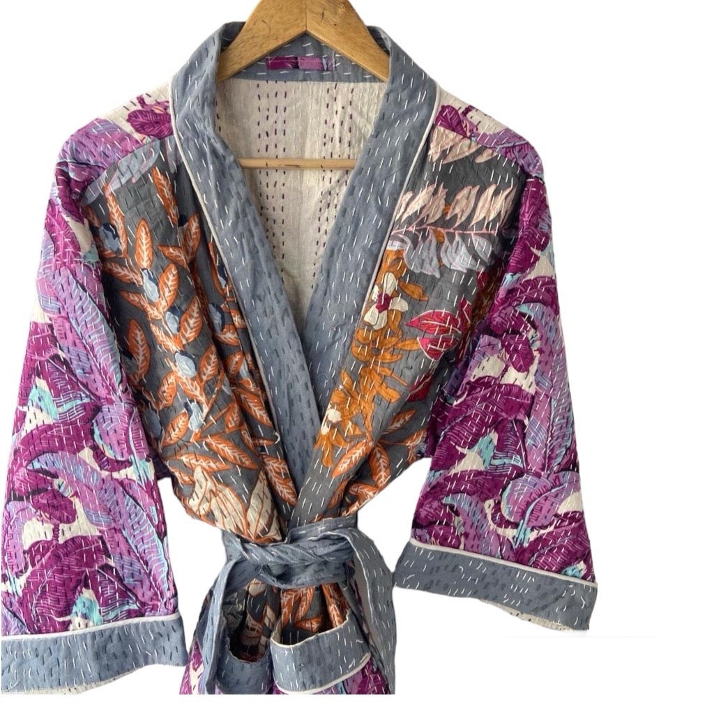 PATCHWORK - KANTHA KIMONO ROBE