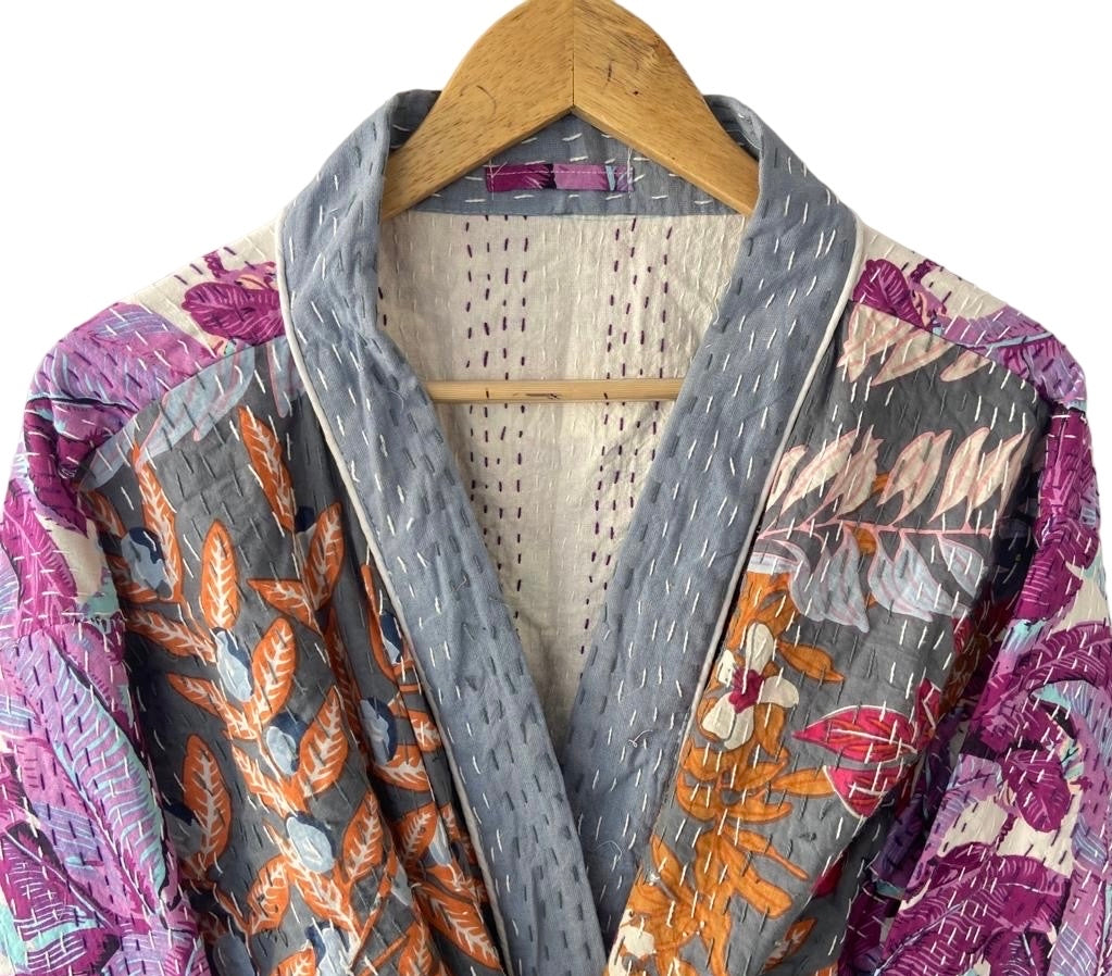 PATCHWORK - KANTHA KIMONO ROBE