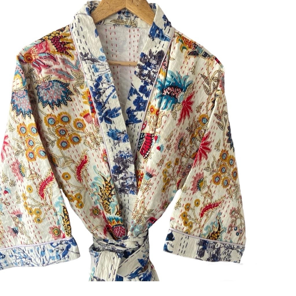 PATCHWORK - KANTHA KIMONO ROBE