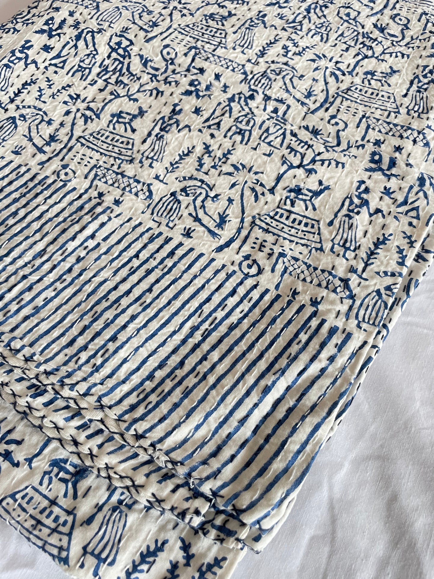 Multi Print - Kantha Quilt, Kantha Bedcover, Coverlets, Kantha Throw