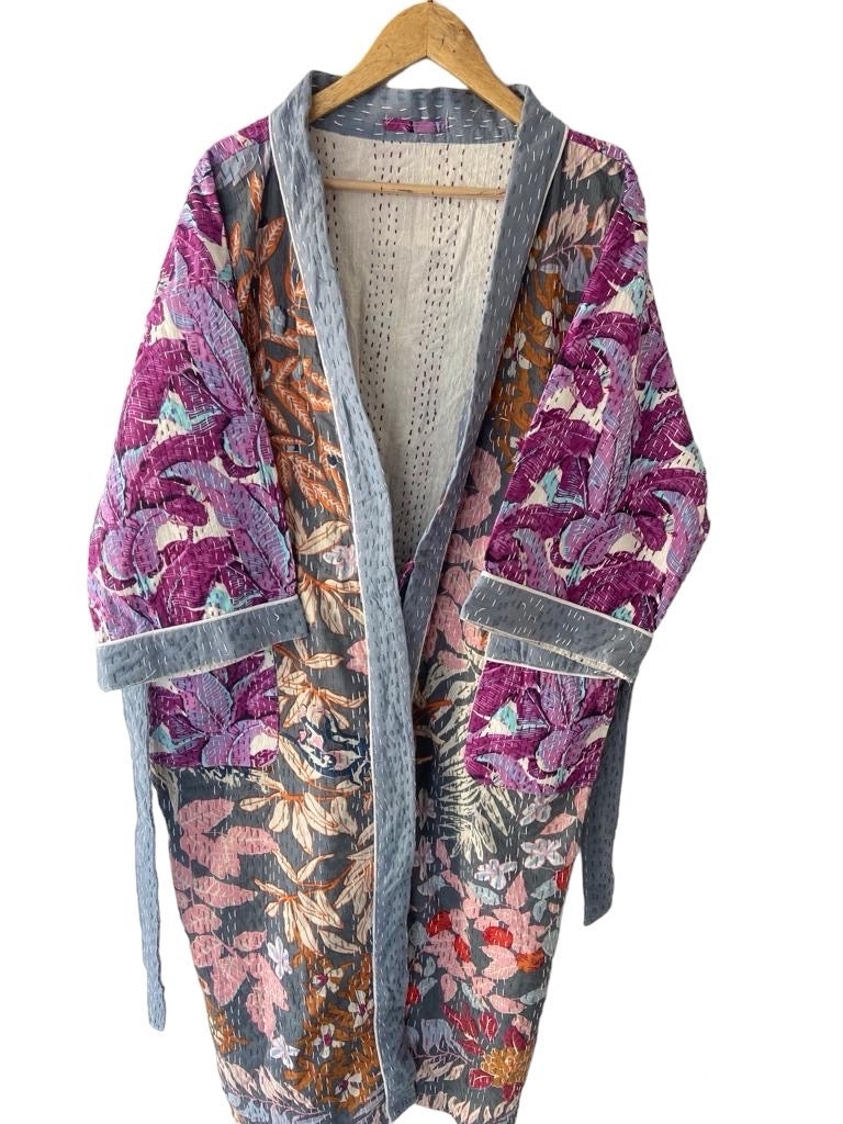 PATCHWORK - KANTHA KIMONO ROBE