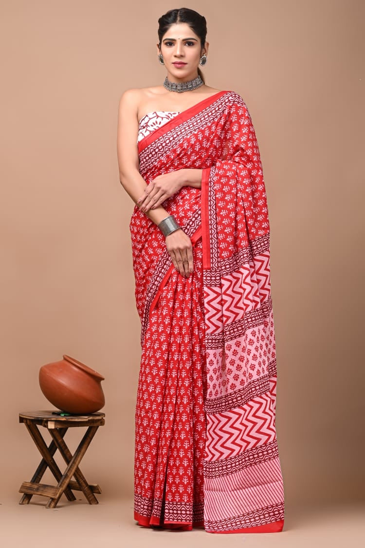 Cotton Saree - Pink  Cotton Sarees A Classic Look for Any Occasion