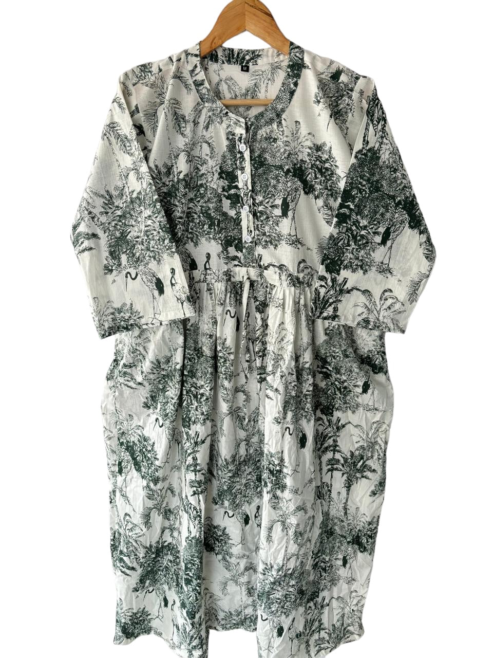 Mix Jungle PRINT   - Maxi Dress 3/4 Sleeves