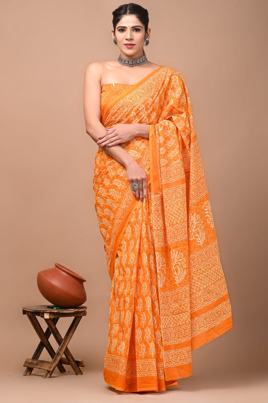 Cotton Saree - Yellow Cotton Sarees A Classic Look for Any Occasion