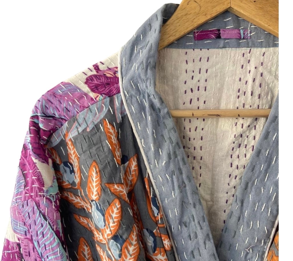 PATCHWORK - KANTHA KIMONO ROBE