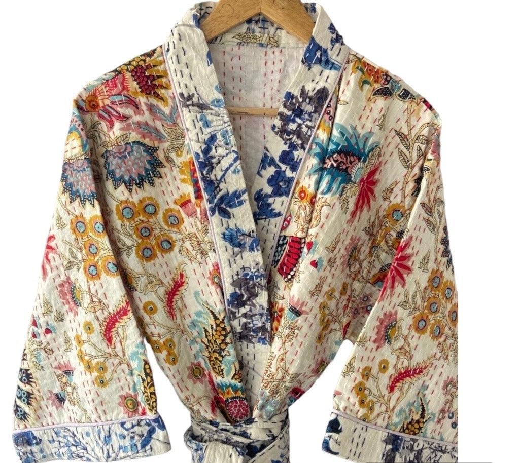 PATCHWORK - KANTHA KIMONO ROBE