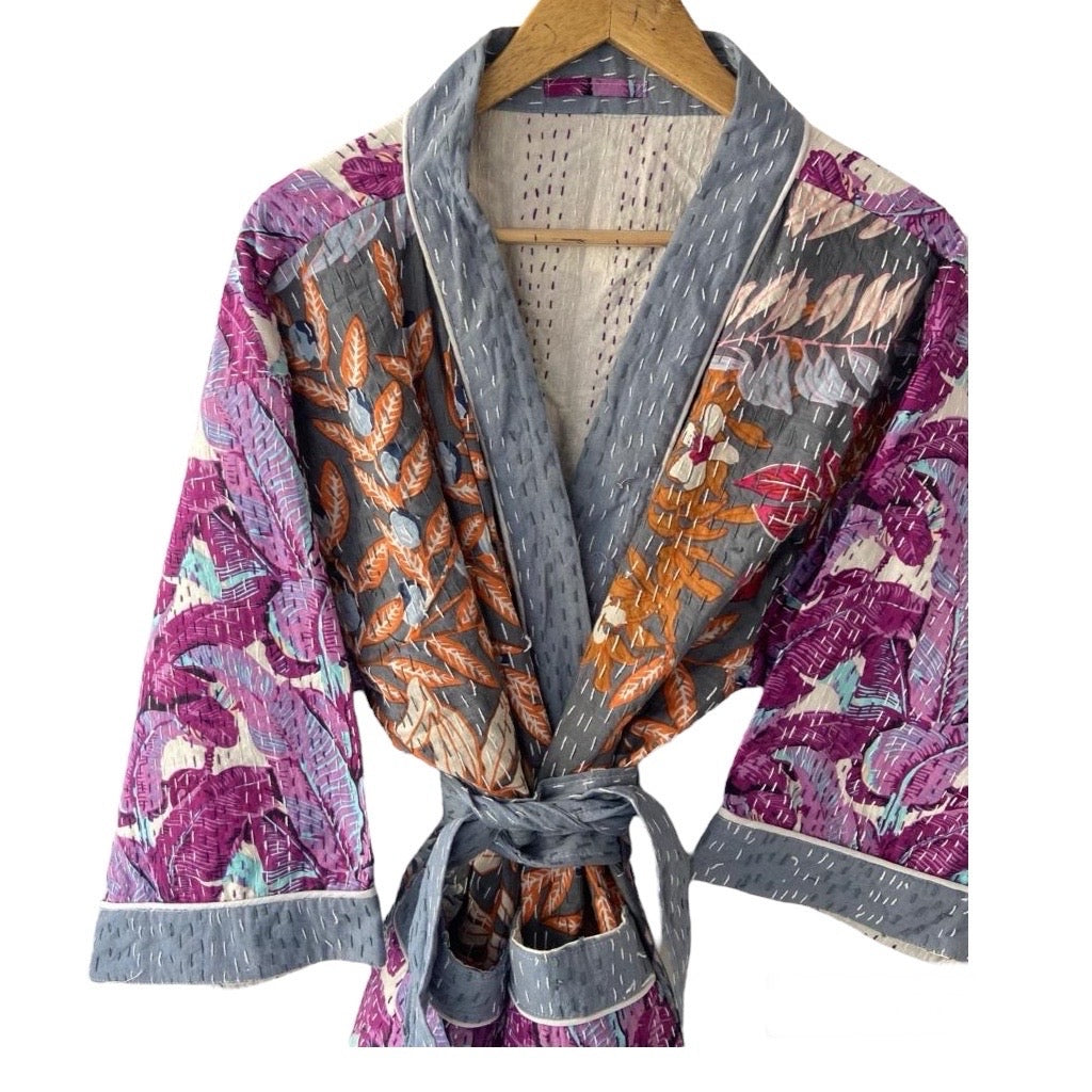 PATCHWORK - KANTHA KIMONO ROBE