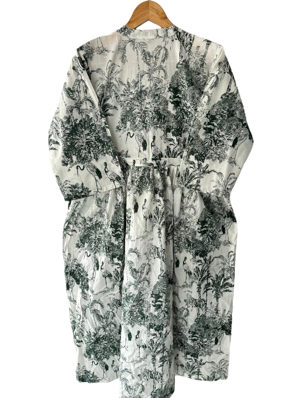 Mix Jungle PRINT   - Maxi Dress 3/4 Sleeves