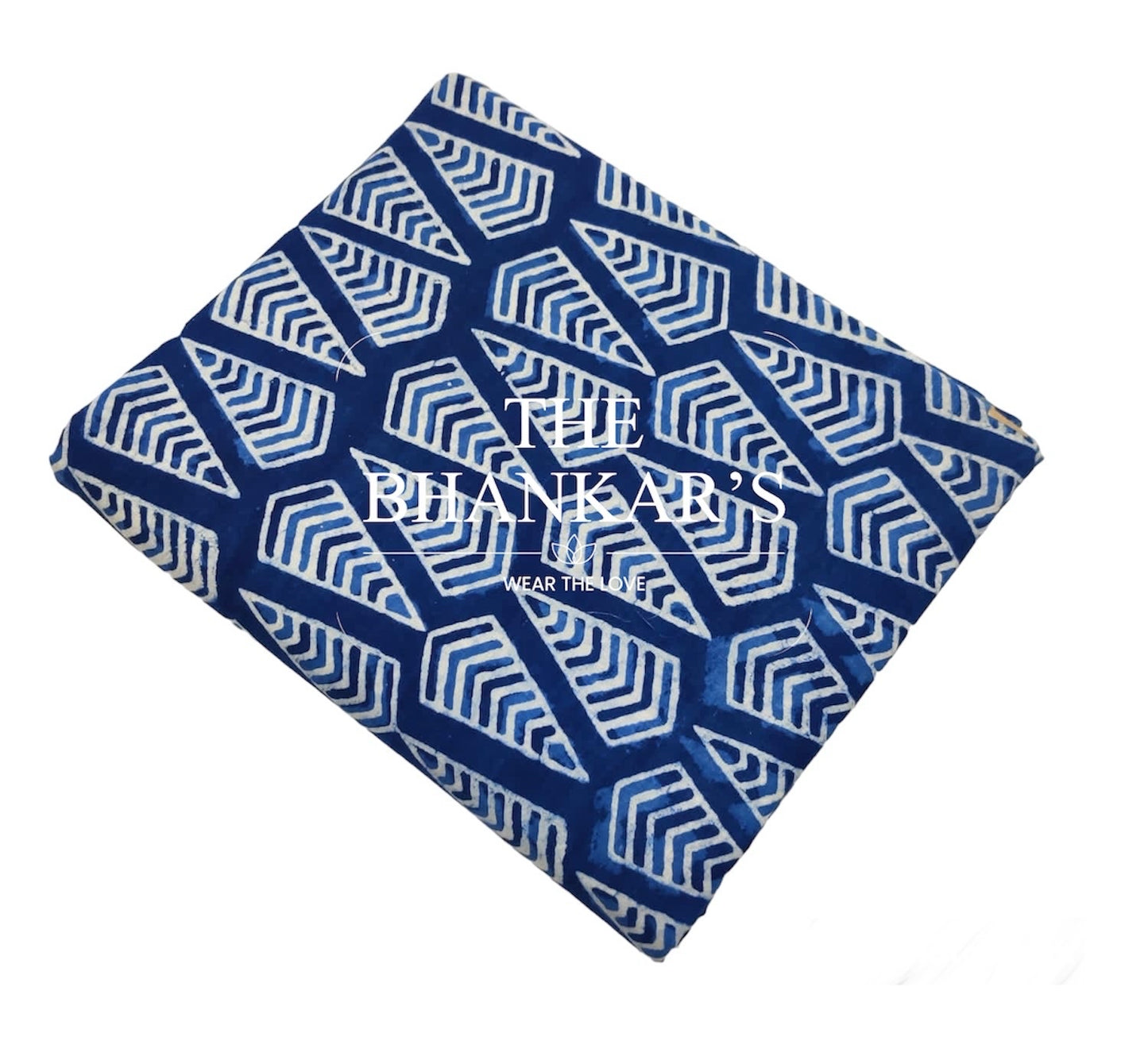 Indigo Fabric - INDIGO COTTON HAND PRINTED YARDAGE