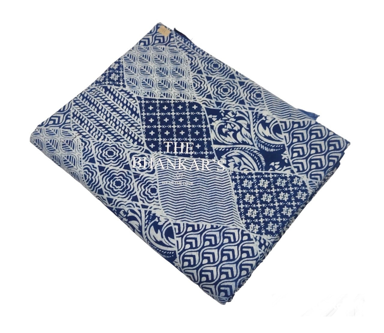 Patchwork Indigo Fabric - INDIGO COTTON HAND PRINTED YARDAGE