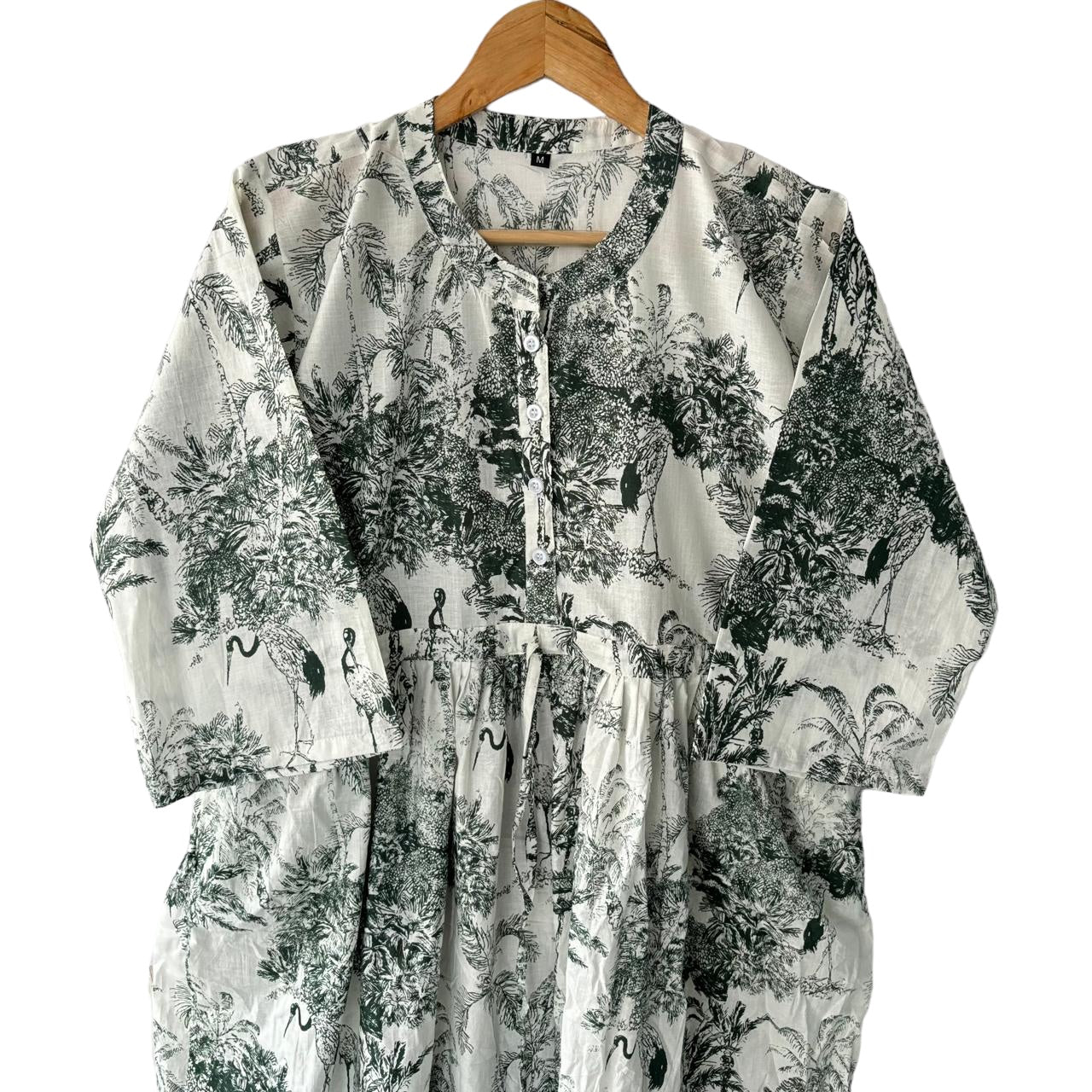 Mix Jungle PRINT   - Maxi Dress 3/4 Sleeves