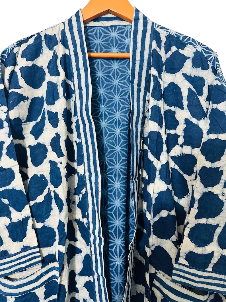 INDIGO PATCHWORK - KIMONO ROBE