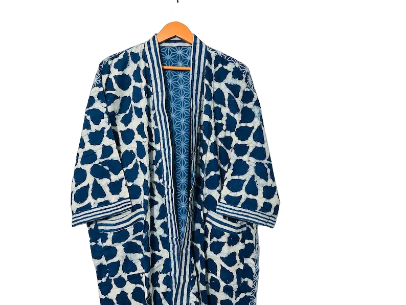 INDIGO PATCHWORK - KIMONO ROBE