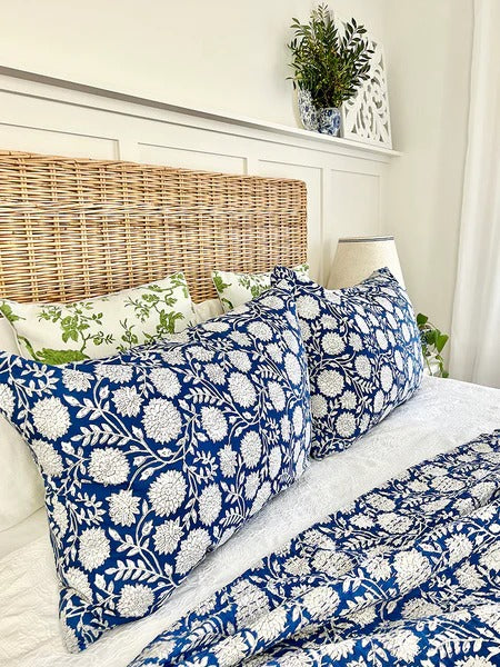 Cobalt Blue Twin/Queen/King Size Kantha Bedspread